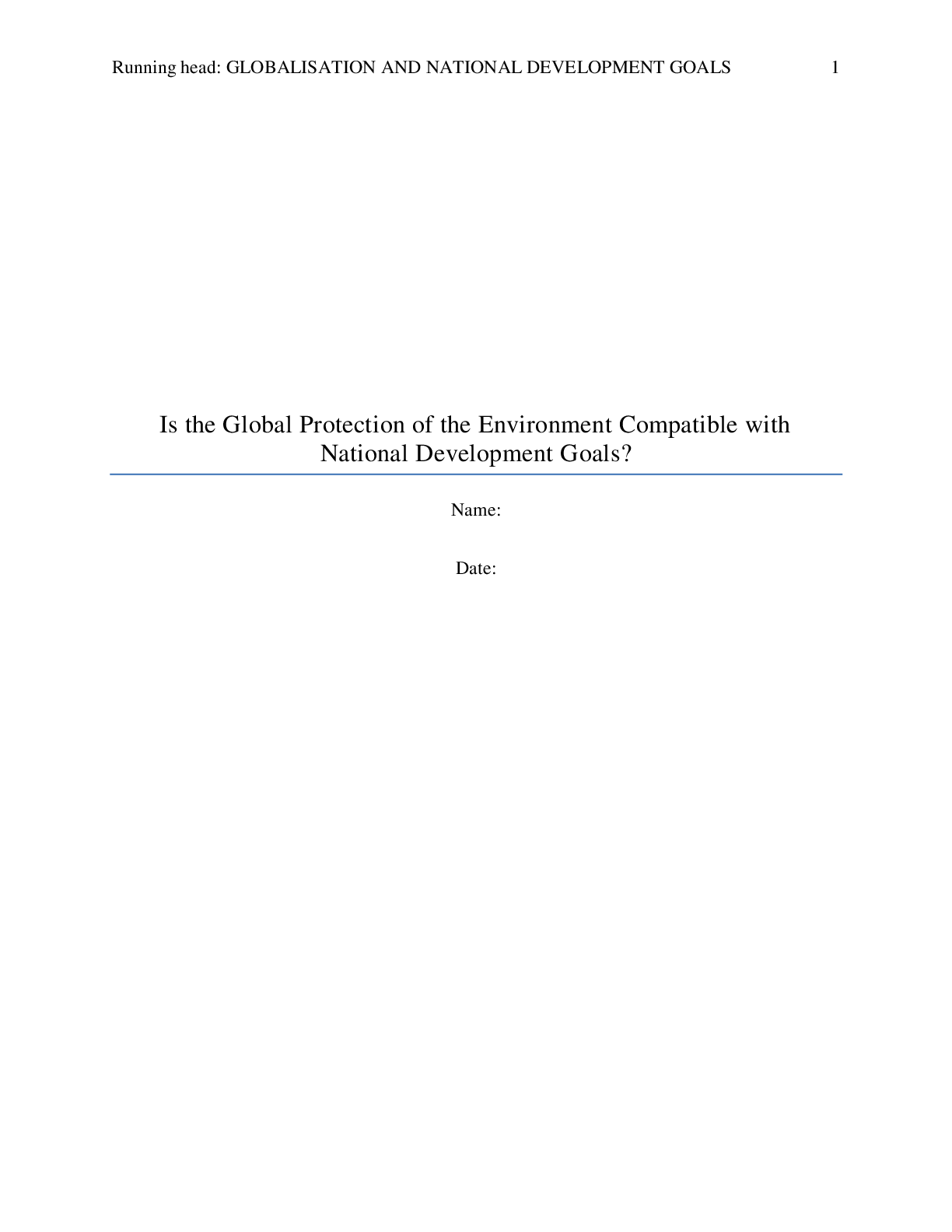 Preview image for Is the Global Protection of the Environment Compatible with National Development Goals?